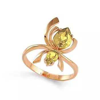 Кольцо с цитринами Линии Любви