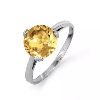Кольцо с цитрином и фианитами Линии Любви