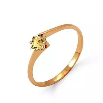 Кольцо с цитрином Линии Любви