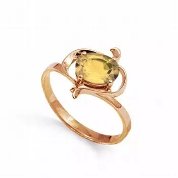 Кольцо с цитрином Линии Любви