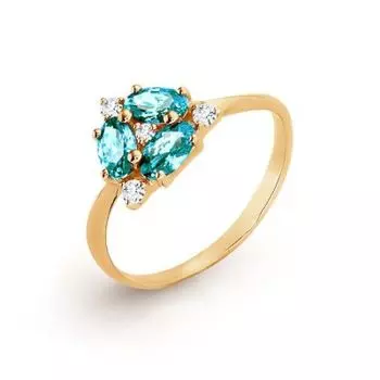 Кольцо с фианитами и фианитами Premium Линии Любви