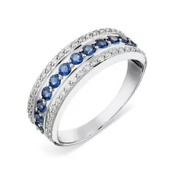 Кольцо с фианитами и фианитами Premium Линии Любви