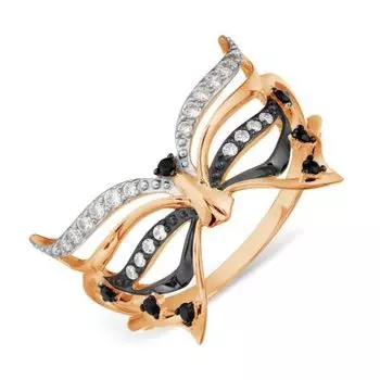 Кольцо с фианитами и фианитами Premium Линии Любви