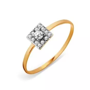 Кольцо с фианитами Линии Любви