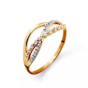 Кольцо с фианитами Линии Любви