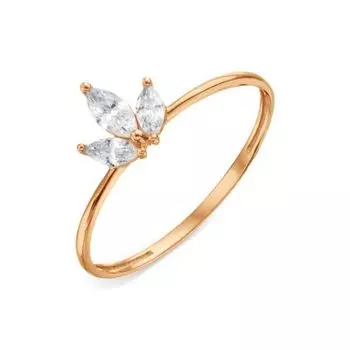 Кольцо с фианитами Линии Любви