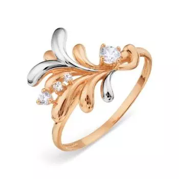 Кольцо с фианитами Линии Любви