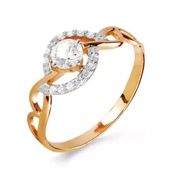 Кольцо с фианитами Линии Любви