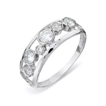 Кольцо с фианитами Линии Любви