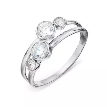 Кольцо с фианитами Линии Любви