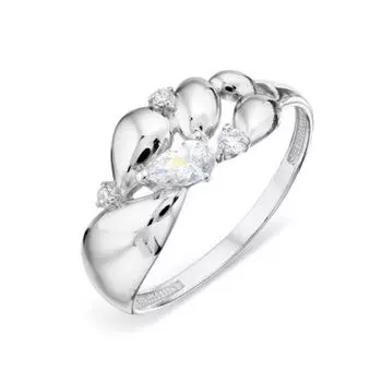 Кольцо с фианитами Линии Любви