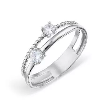 Кольцо с фианитами Линии Любви