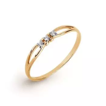 Кольцо с фианитами Линии Любви