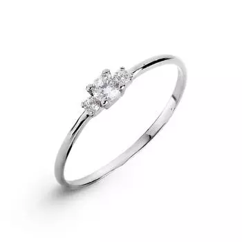 Кольцо с фианитами Линии Любви