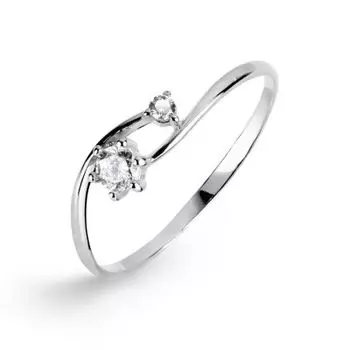 Кольцо с фианитами Линии Любви