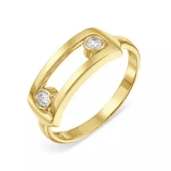 Кольцо с фианитами Линии Любви