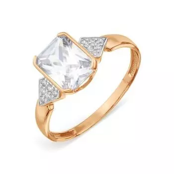 Кольцо с фианитами Линии Любви