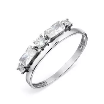 Кольцо с фианитами Линии Любви