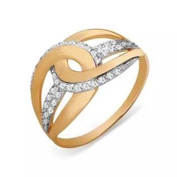 Кольцо с фианитами Линии Любви