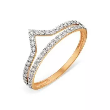 Кольцо с фианитами Линии Любви