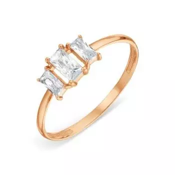 Кольцо с фианитами Линии Любви