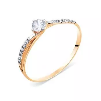 Кольцо с фианитами Линии Любви