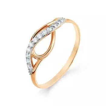 Кольцо с фианитами Линии Любви