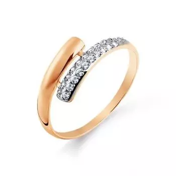 Кольцо с фианитами Линии Любви