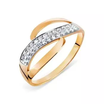 Кольцо с фианитами Линии Любви