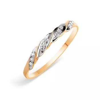 Кольцо с фианитами Линии Любви