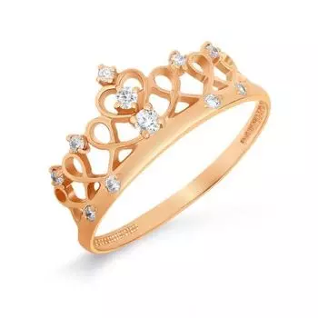 Кольцо с фианитами Линии Любви