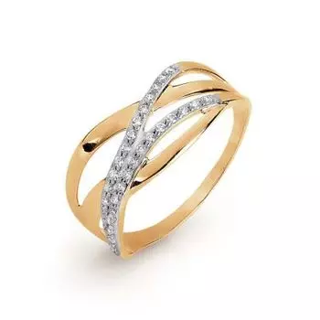 Кольцо с фианитами Линии Любви