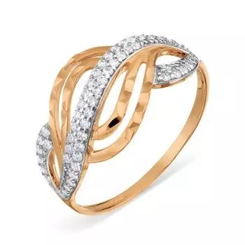 Кольцо с фианитами Линии Любви