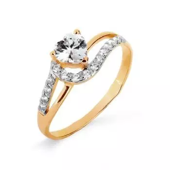 Кольцо с фианитами Линии Любви