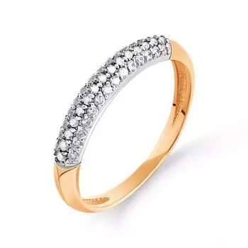 Кольцо с фианитами Линии Любви