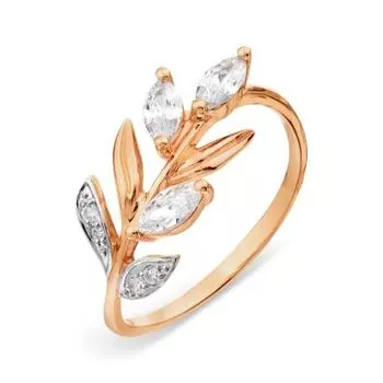 Кольцо с фианитами Линии Любви