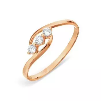 Кольцо с фианитами Линии Любви