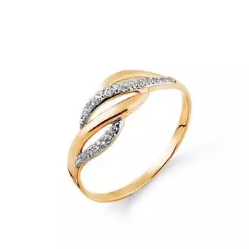 Кольцо с фианитами Линии Любви