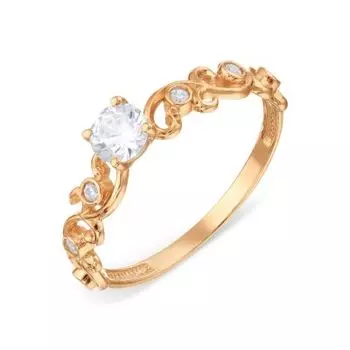 Кольцо с фианитами Линии Любви