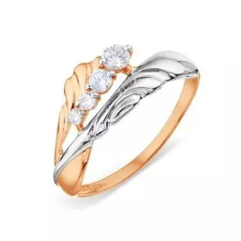 Кольцо с фианитами Линии Любви