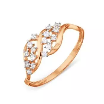 Кольцо с фианитами Линии Любви