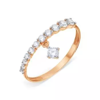 Кольцо с фианитами Линии Любви