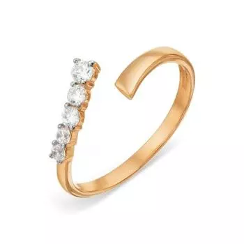 Кольцо с фианитами Линии Любви