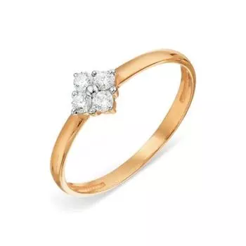 Кольцо с фианитами Линии Любви