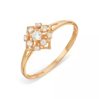 Кольцо с фианитами Линии Любви