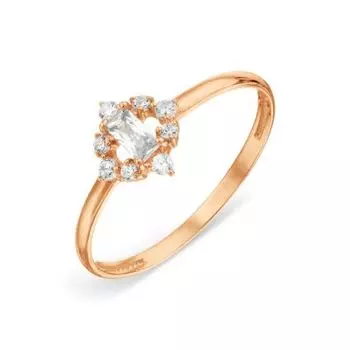 Кольцо с фианитами Линии Любви