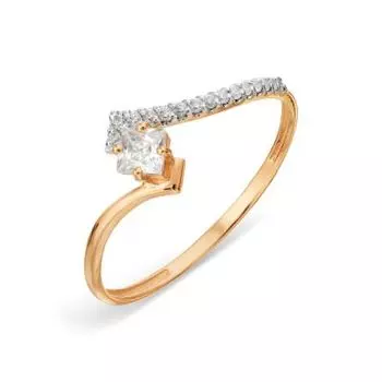 Кольцо с фианитами Линии Любви