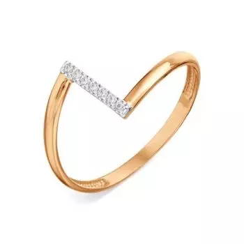 Кольцо с фианитами Линии Любви