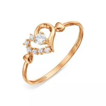 Кольцо с фианитами Линии Любви