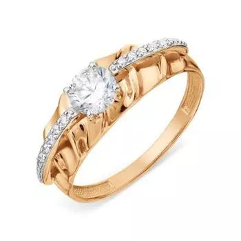 Кольцо с фианитами Линии Любви